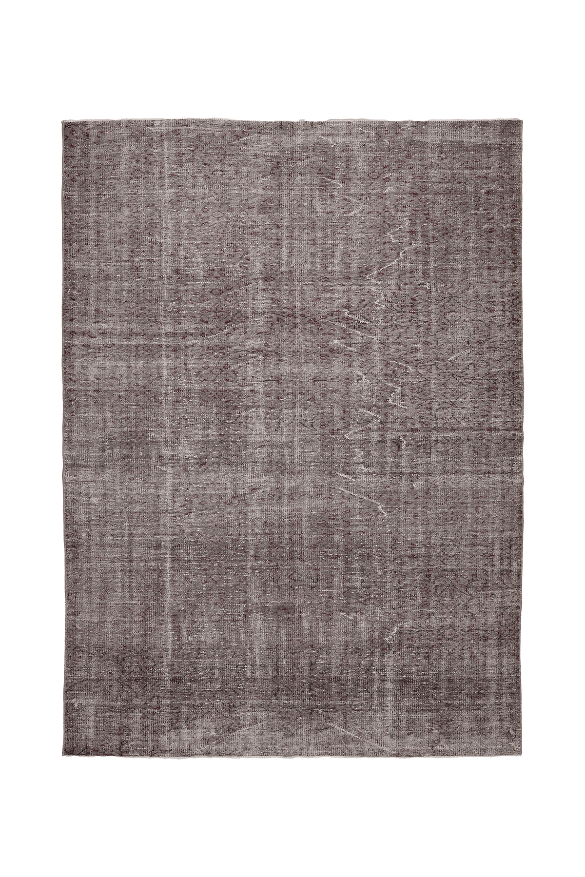 Vintage Isparta Turkish Area Rug 6x9 ft — Gray & Brown Overdyed