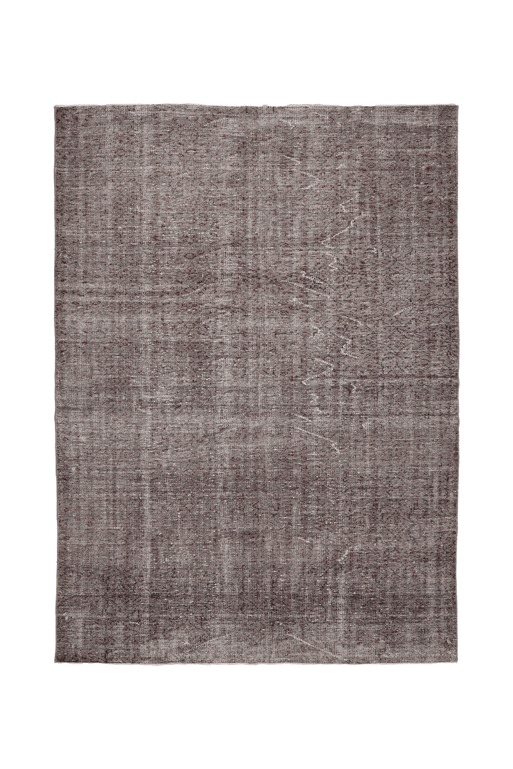 Vintage Isparta Turkish Area Rug 6x9 ft — Gray & Brown Overdyed