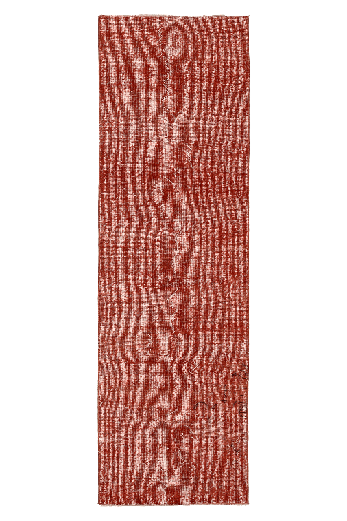 Vintage Isparta Turkish Runner Rug 2x7 ft — Red Overdyed