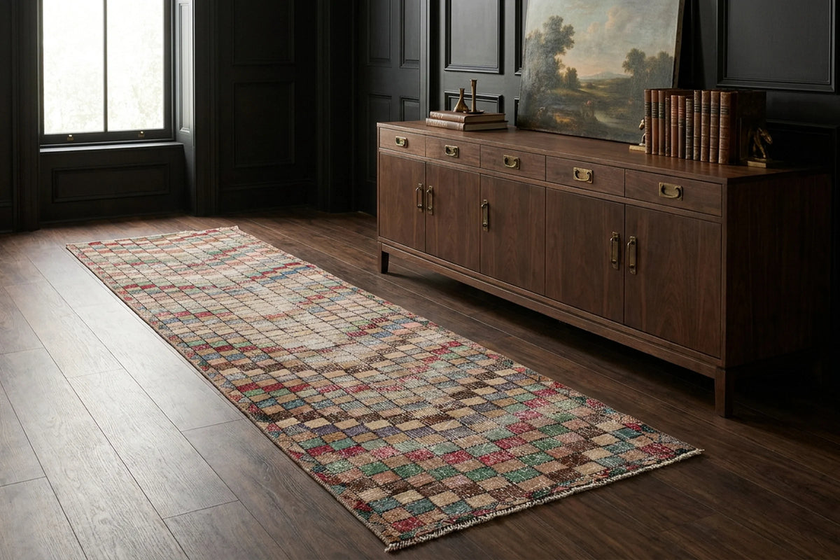Turkish Runner Rug in a styled room