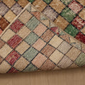Vintage Isparta Turkish Runner Rug 2x8 ft — Beige & Pink Geometric