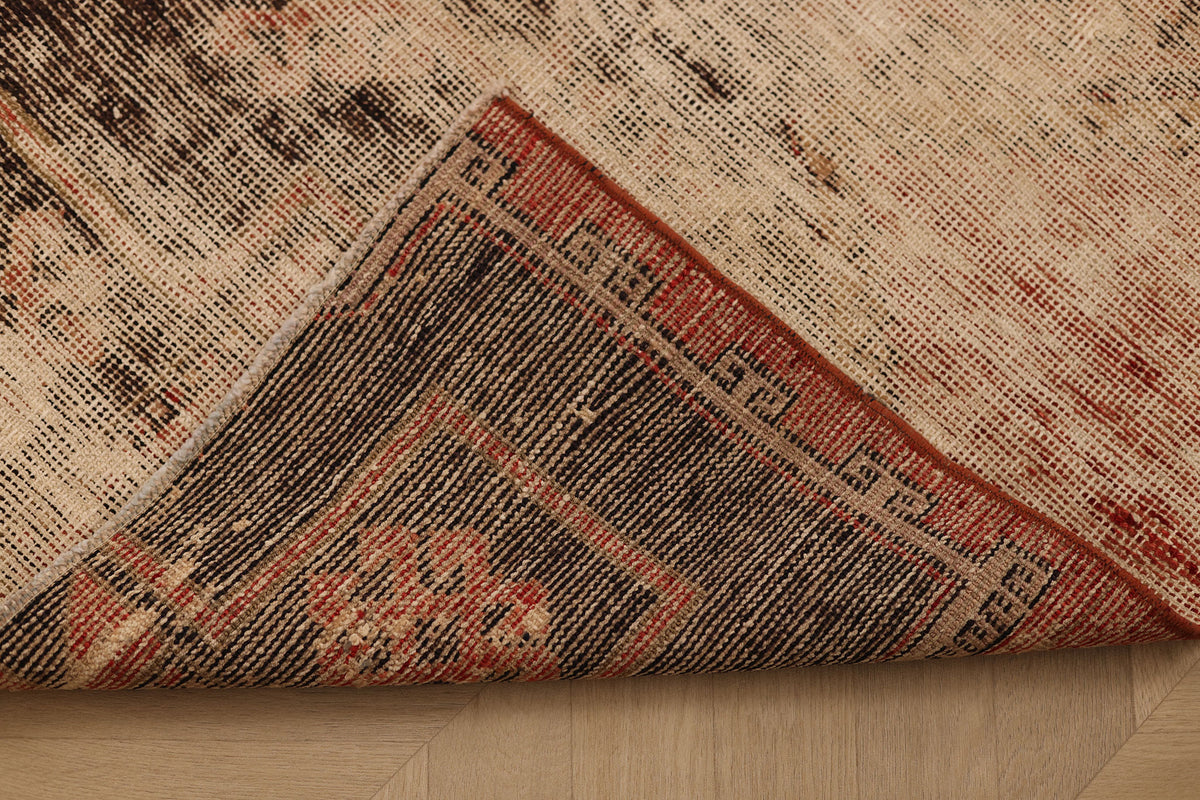 Vintage Malatya Turkish Runner Rug 2x9 ft — Red & Brown Distressed