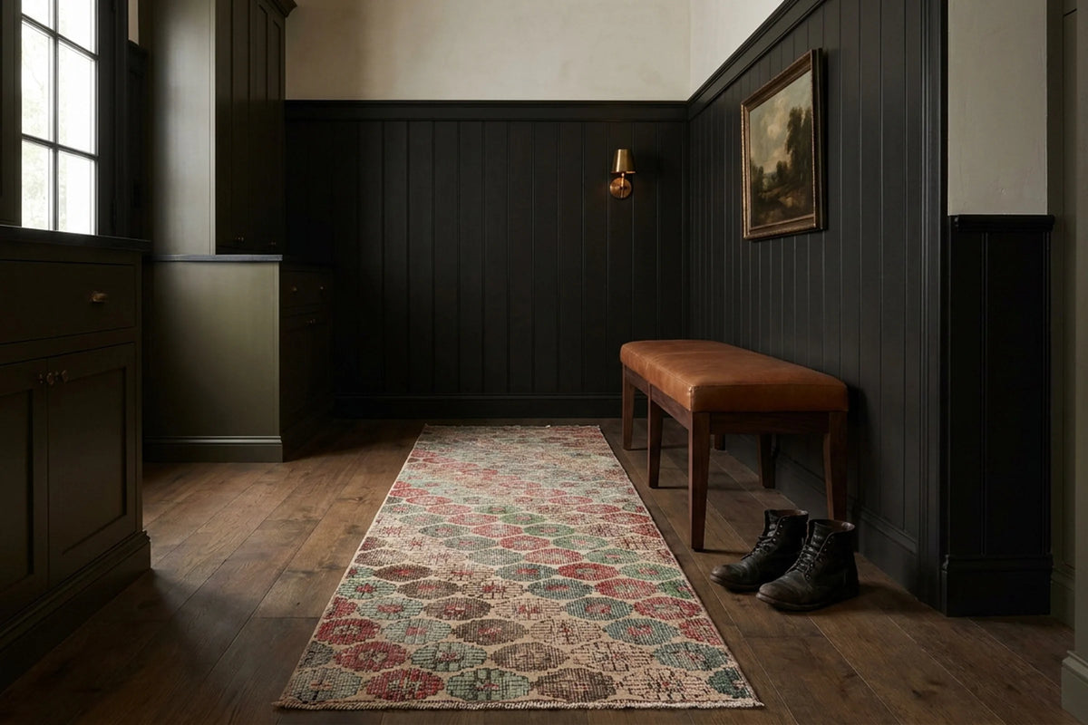 Turkish Runner Rug in a styled room