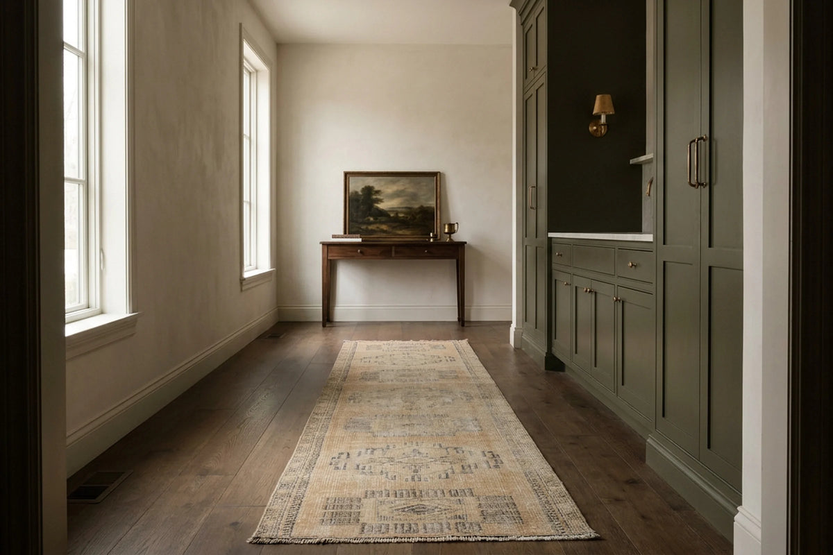 Turkish Runner Rug in a styled room