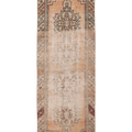 Vintage Niğde Turkish Runner Rug 2x8 ft — Beige & Orange Distressed
