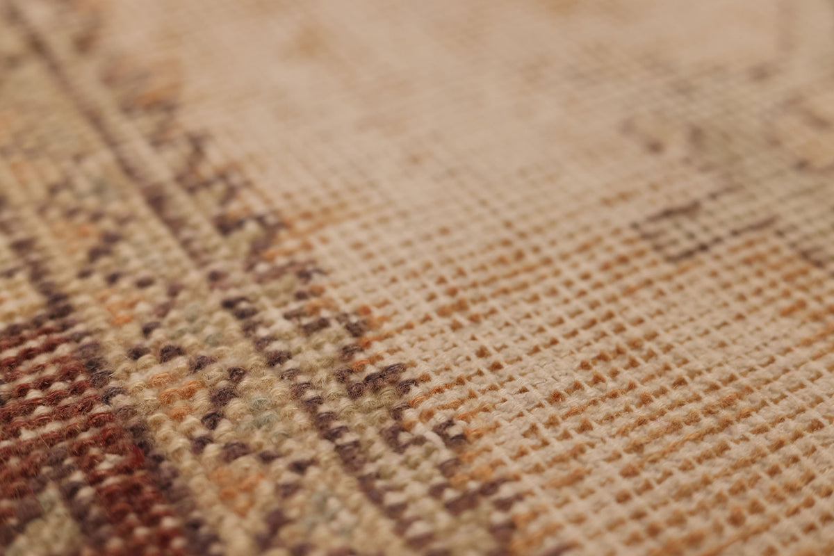 Vintage Niğde Turkish Runner Rug 2x8 ft — Beige & Orange Distressed
