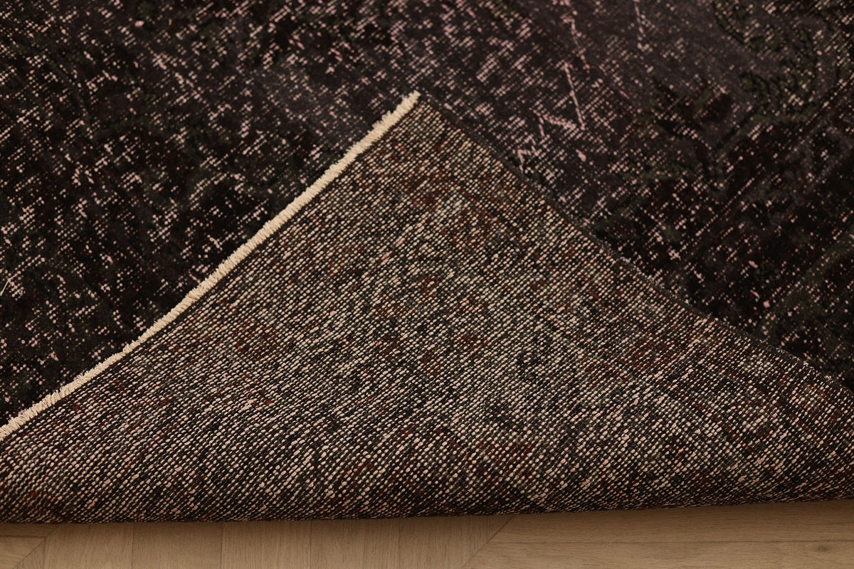 Vintage Isparta Turkish Area Rug 7x9 ft — Gray Overdyed