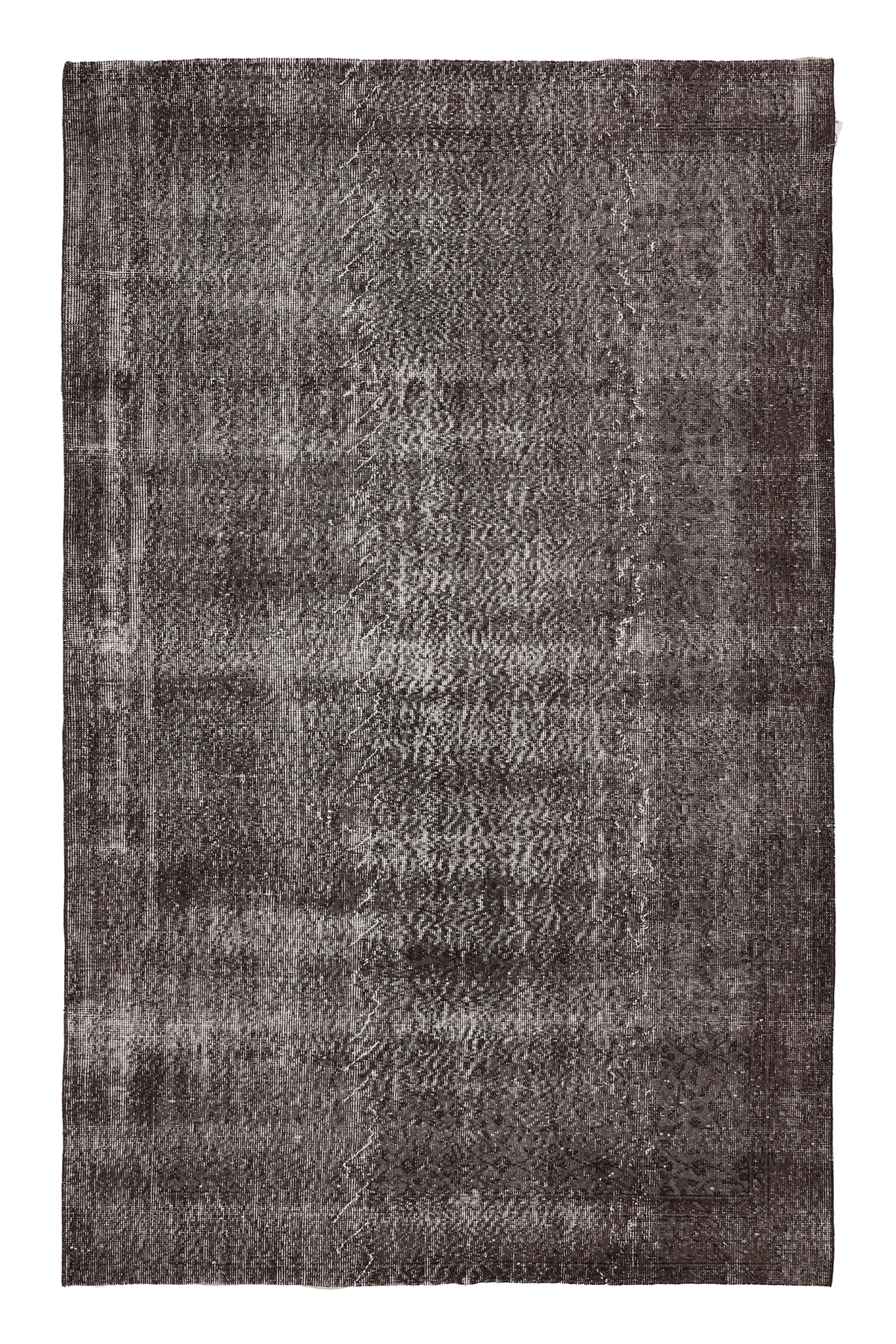 Vintage Isparta Turkish Area Rug 5x8 ft — Gray & Brown Overdyed (No. 35028)