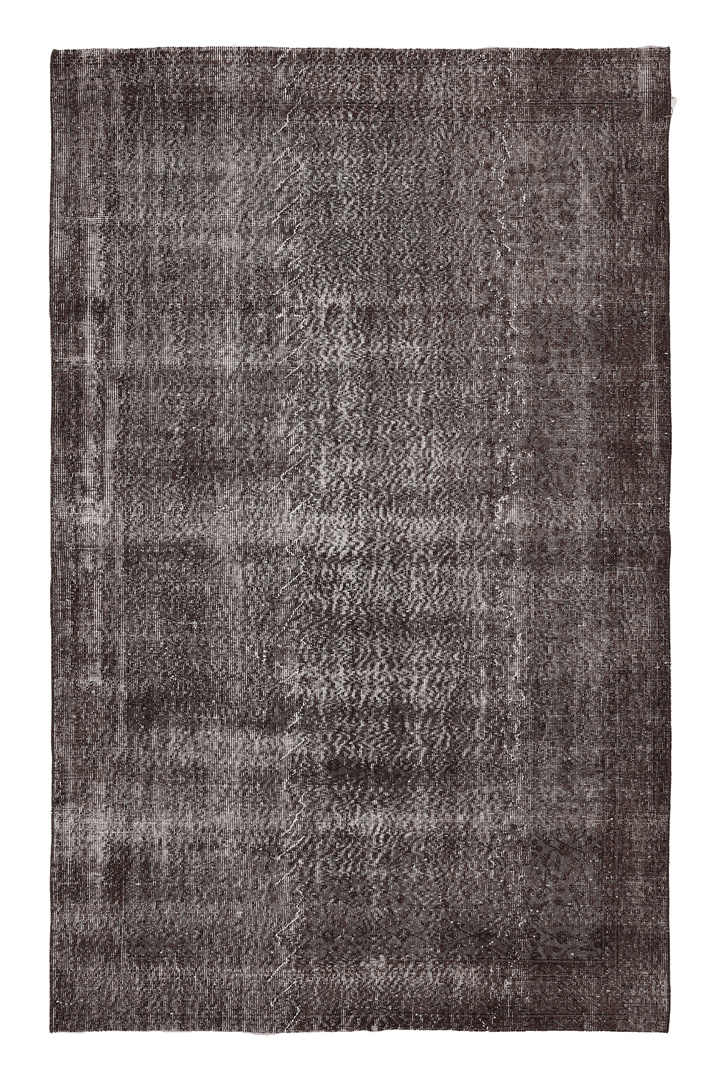 Vintage Isparta Turkish Area Rug 5x8 ft — Gray & Brown Overdyed (No. 35028)