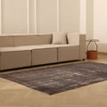 Vintage Isparta Turkish Area Rug 5x8 ft — Gray & Brown Overdyed (No. 35028)