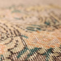 Vintage Isparta Turkish Area Rug 5x9 ft — Brown & Green Floral
