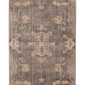 Vintage Isparta Turkish Area Rug 5x9 ft — Brown & Green Floral
