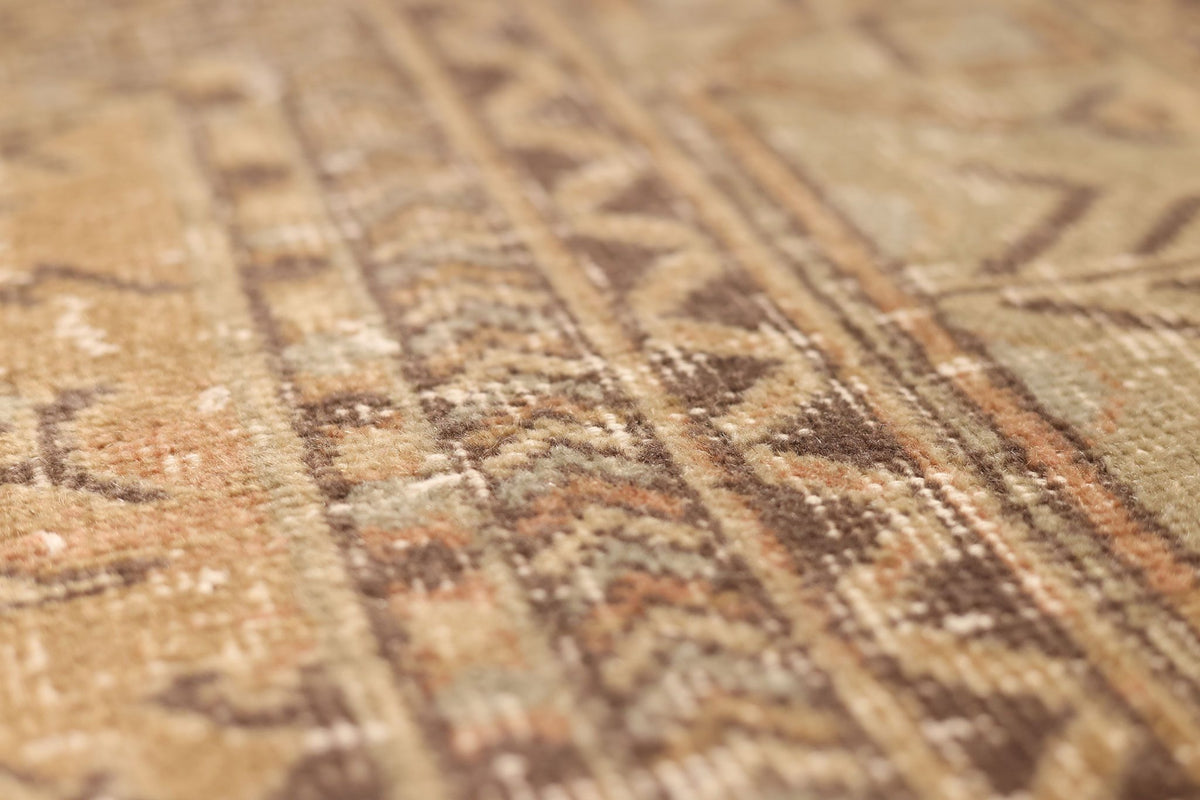 Vintage Isparta Turkish Area Rug 6x10 ft — Brown & Beige Floral