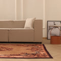 Vintage Isparta Turkish Area Rug 5x10 ft — Brown & Orange Floral