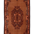 Vintage Isparta Turkish Area Rug 5x10 ft — Brown & Orange Floral