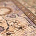 Vintage Isparta Turkish Area Rug 7x10 ft — Beige & Green Floral