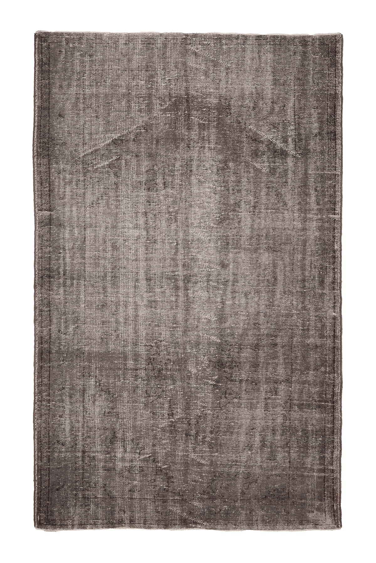 Vintage Isparta Turkish Area Rug 6x9 ft — Gray & Brown Overdyed