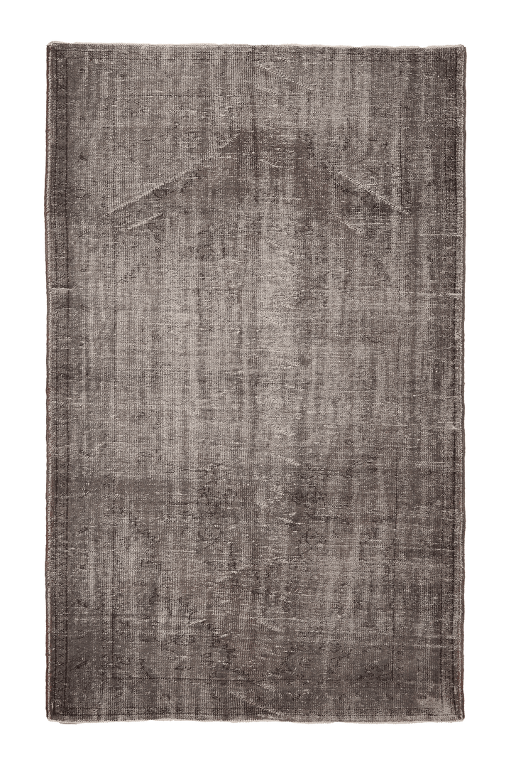 Vintage Isparta Turkish Area Rug 6x9 ft — Gray & Brown Overdyed
