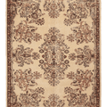 Vintage Isparta Turkish Area Rug 6x8 ft — Beige & Brown Floral