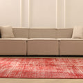 Vintage Isparta Turkish Area Rug 6x9 ft — Red Overdyed