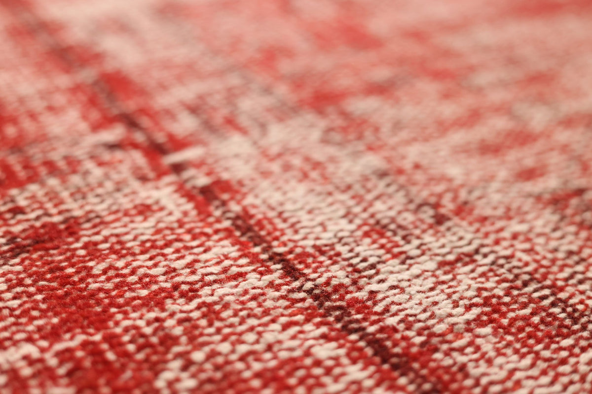 Vintage Isparta Turkish Area Rug 6x9 ft — Red Overdyed