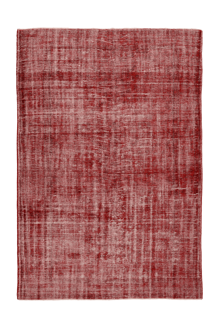 Vintage Isparta Turkish Area Rug 6x9 ft — Red Overdyed
