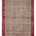 Vintage Burdur Turkish Area Rug 7x10 ft — Beige & Red Floral