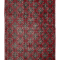 Vintage Isparta Turkish Area Rug 6x9 ft — Red & Green Floral