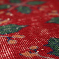 Vintage Isparta Turkish Area Rug 7x10 ft — Red & Green Geometric