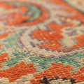 Vintage Manisa Turkish Area Rug 7x9 ft — Orange & Blue Floral