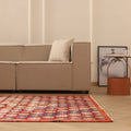Vintage Isparta Turkish Area Rug 5x9 ft — Red & Beige Floral