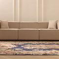 Vintage Isparta Turkish Area Rug 7x7 ft — Gray & Brown Floral