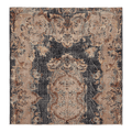 Vintage Isparta Turkish Area Rug 7x7 ft — Gray & Brown Floral