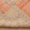 Vintage Isparta Turkish Area Rug 5x9 ft — Orange & Beige Floral