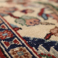 Vintage Isparta Turkish Area Rug 5x8 ft — Beige & Red Floral