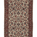 Vintage Isparta Turkish Area Rug 5x8 ft — Beige & Red Floral