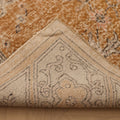 Vintage Isparta Turkish Area Rug 7x9 ft — Orange & Beige Floral
