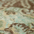 Vintage Isparta Turkish Area Rug 6x10 ft — Green & Brown Floral