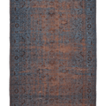 Vintage Manisa Turkish Area Rug 6x9 ft — Blue & Brown Floral