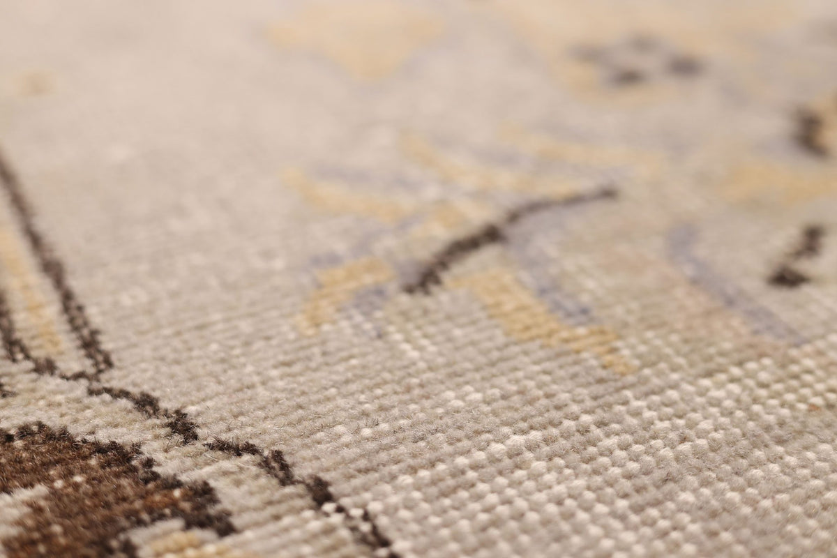 Vintage Isparta Turkish Area Rug 6x10 ft — Beige & Brown Floral