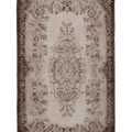Vintage Isparta Turkish Area Rug 6x10 ft — Beige & Brown Floral