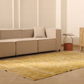 Vintage Isparta Turkish Area Rug 6x9 ft — Yellow & Beige Floral