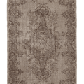 Vintage Isparta Turkish Area Rug 6x9 ft — Beige & Gray Floral