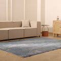 Vintage Isparta Turkish Area Rug 6x9 ft — Blue & Gray Overdyed
