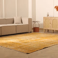 Vintage Isparta Turkish Area Rug 7x9 ft — Orange & Beige Overdyed