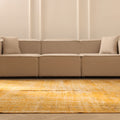 Vintage Isparta Turkish Area Rug 7x9 ft — Orange & Beige Overdyed