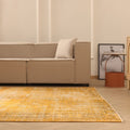 Vintage Isparta Turkish Area Rug 7x9 ft — Orange & Beige Overdyed