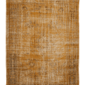 Vintage Isparta Turkish Area Rug 7x9 ft — Orange & Beige Overdyed
