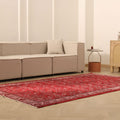 Vintage Isparta Turkish Area Rug 5x9 ft — Red Floral
