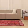 Vintage Isparta Turkish Area Rug 5x9 ft — Red Floral